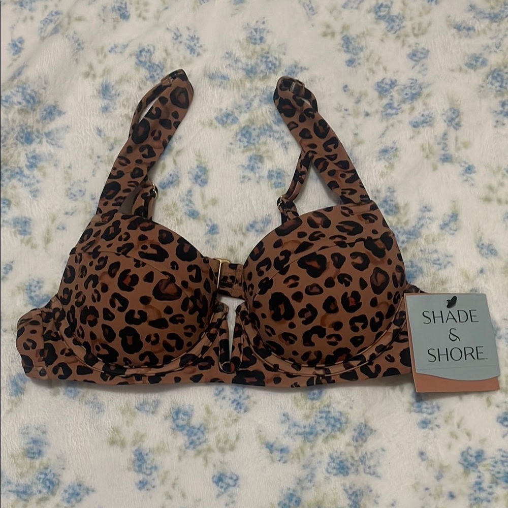 Shade & Shore Leopard Swim Top 32B